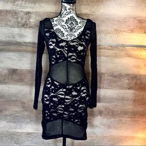 Material Girl Mesh/Lace Cutout Dress